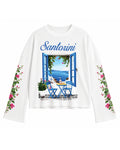Santorini Bloom Oversized Waffle Tee
